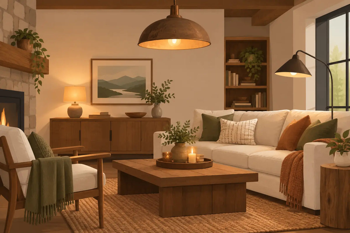 Rustic Lighting for a Warm, Layered Home