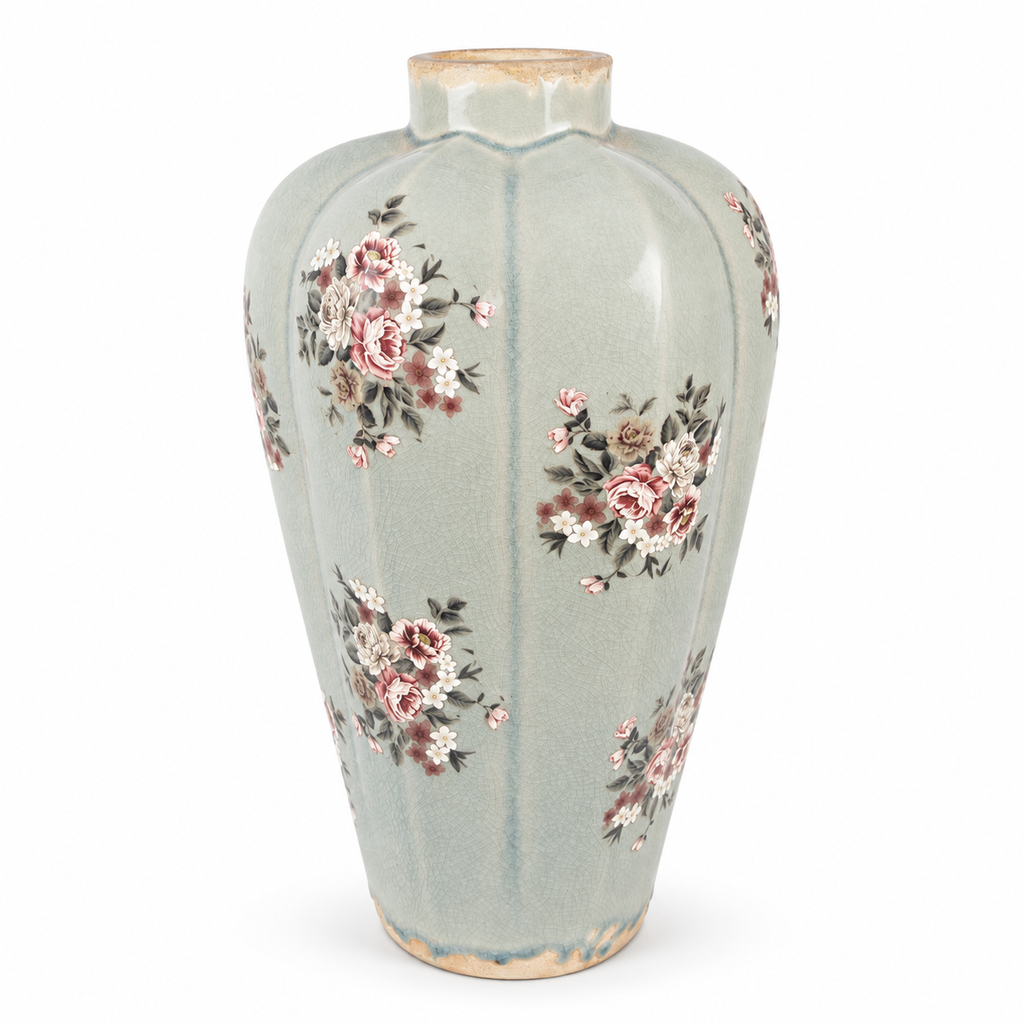 Vintage Floral Ceramic Vase