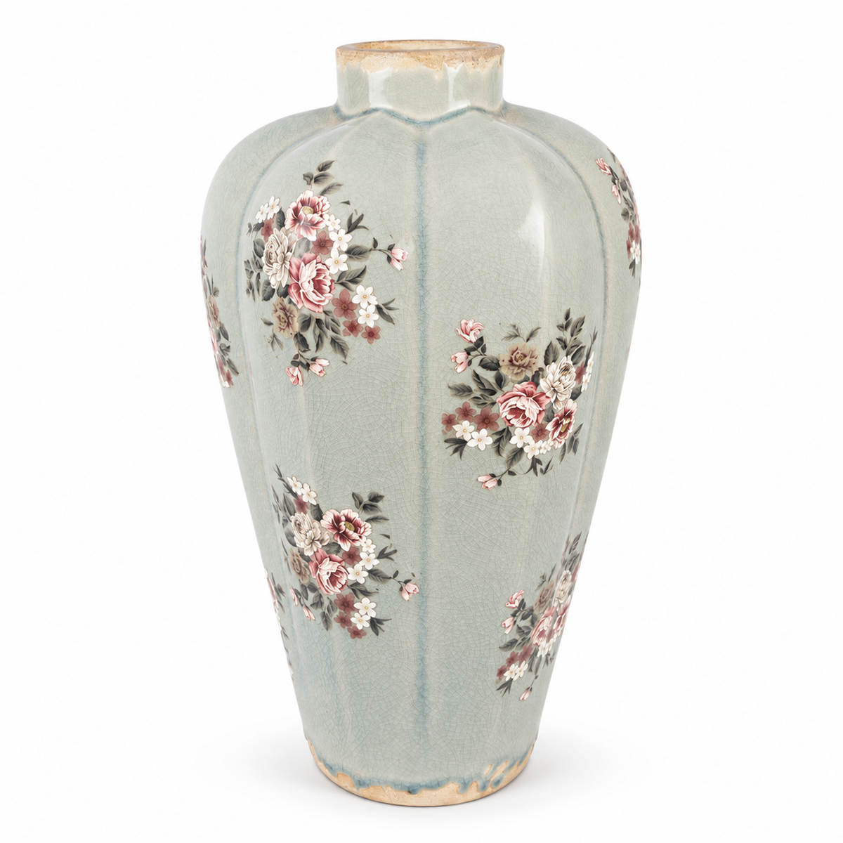 Vintage Floral Ceramic Vase