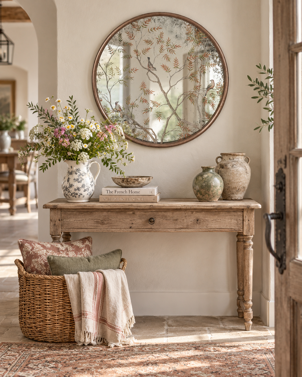 French Botanical Bird Wall Mirror – alternative view