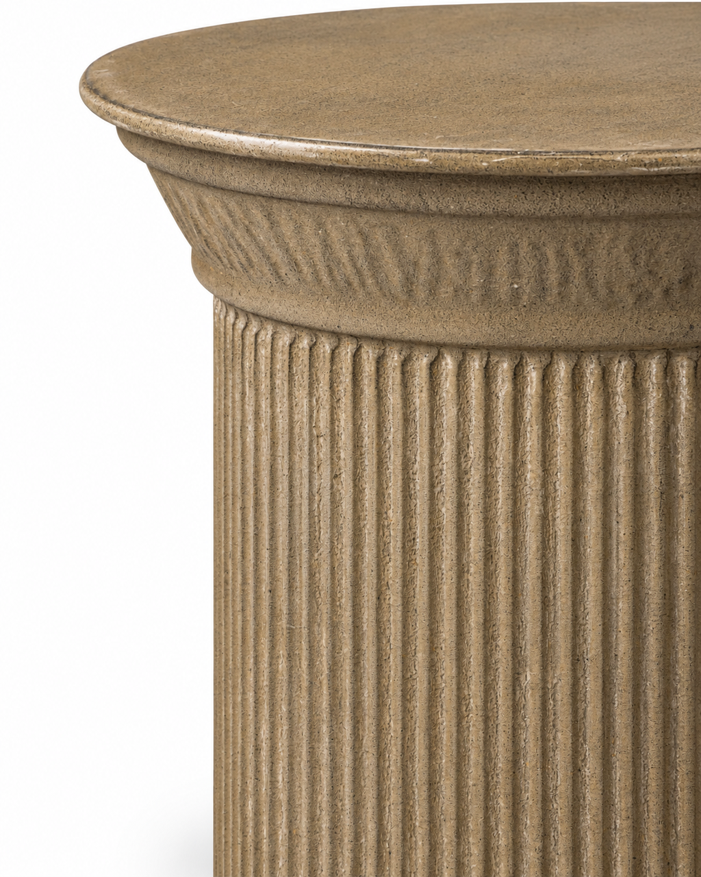 Château fluted pedestal in antique brass iron – detail view 2