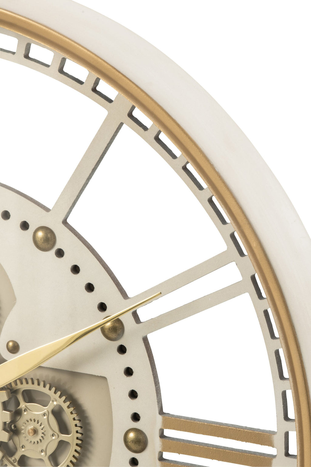 Classic Heritage Clock Coffee Table – Ivory & Antique Gold – detail view 3