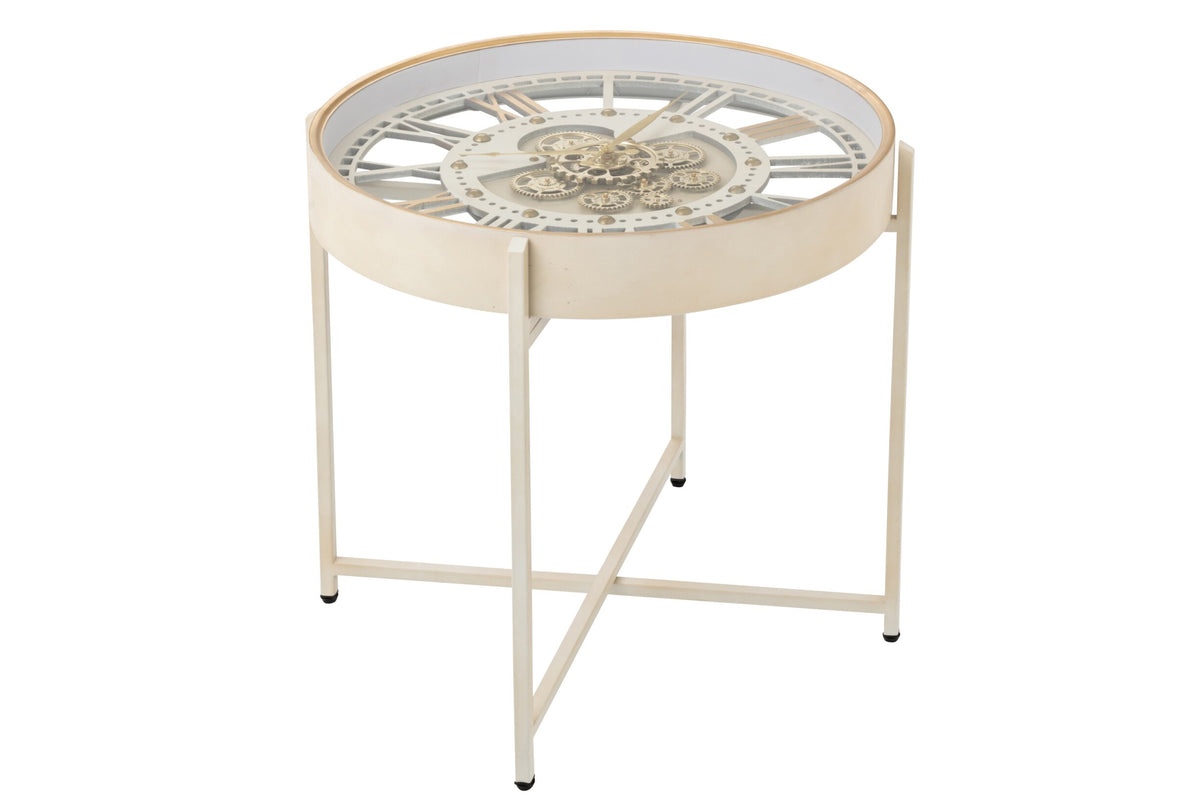 Classic Heritage Clock Coffee Table – Ivory & Antique Gold