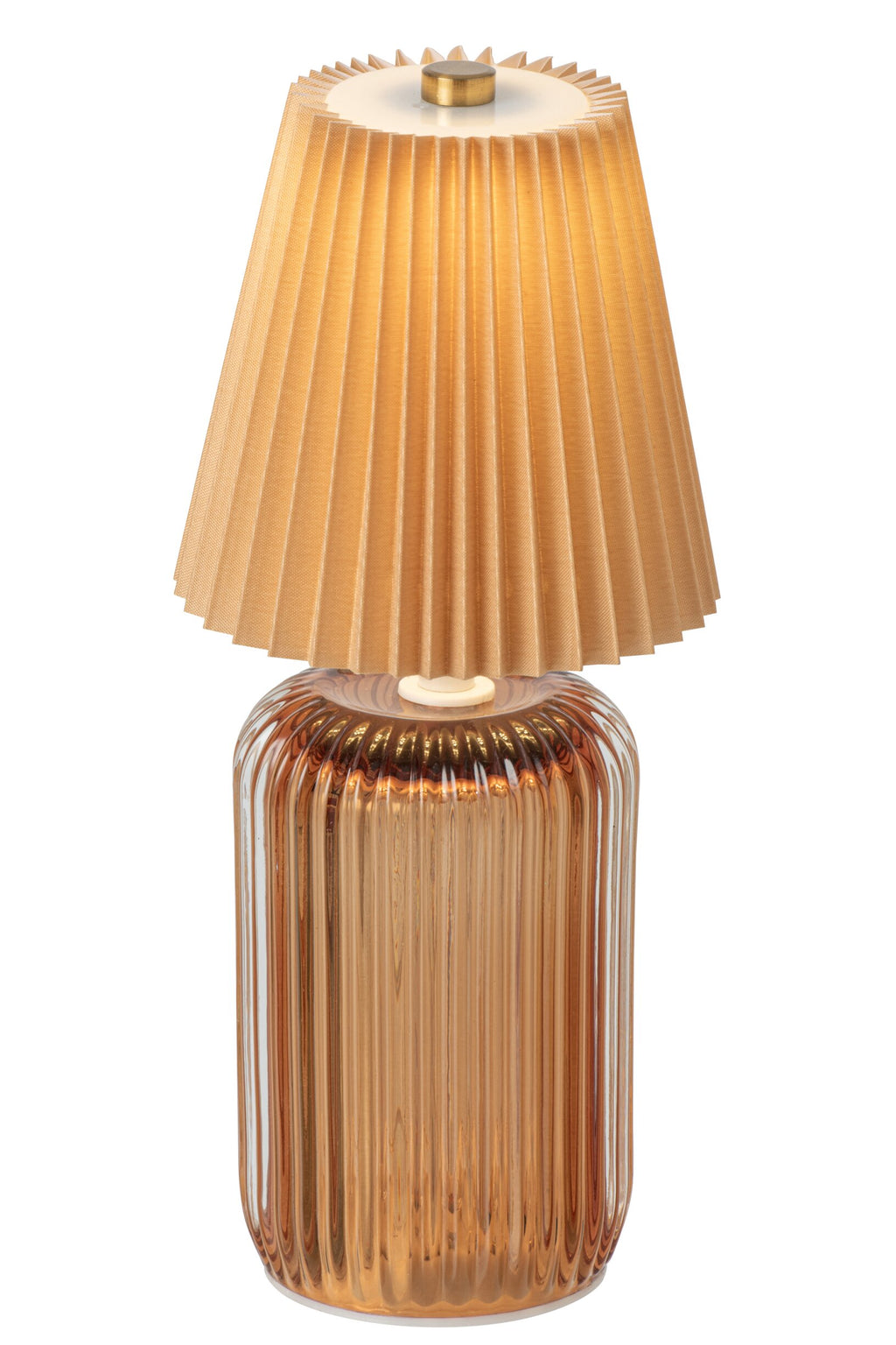 Classic Heritage Mustard Yellow Glass Table Lamp – Battery Operated