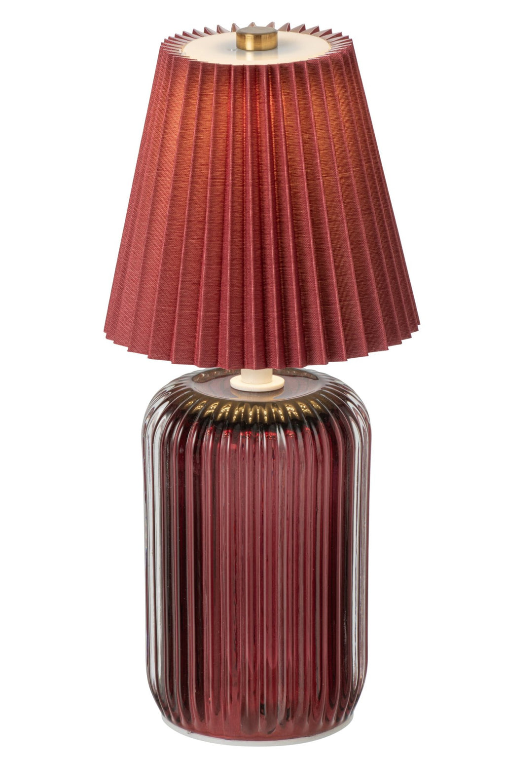 Classic Heritage Burgundy Glass Battery-Operated Table Lamp