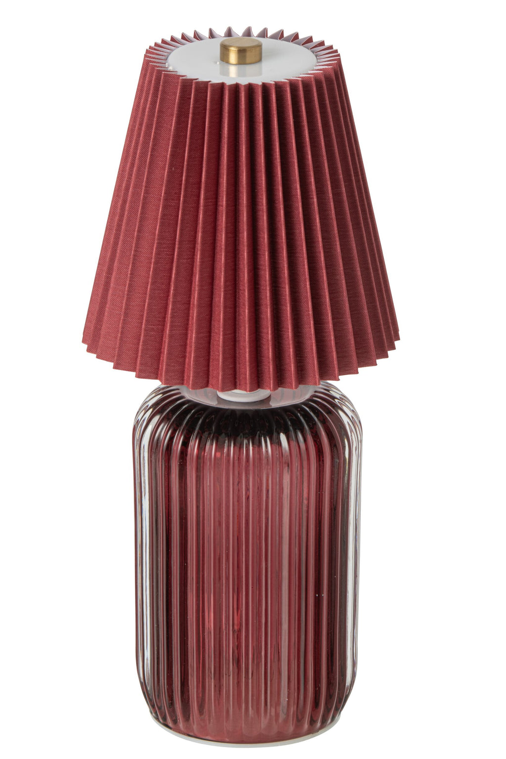 Classic Heritage Burgundy Glass Battery-Operated Table Lamp – alternative view