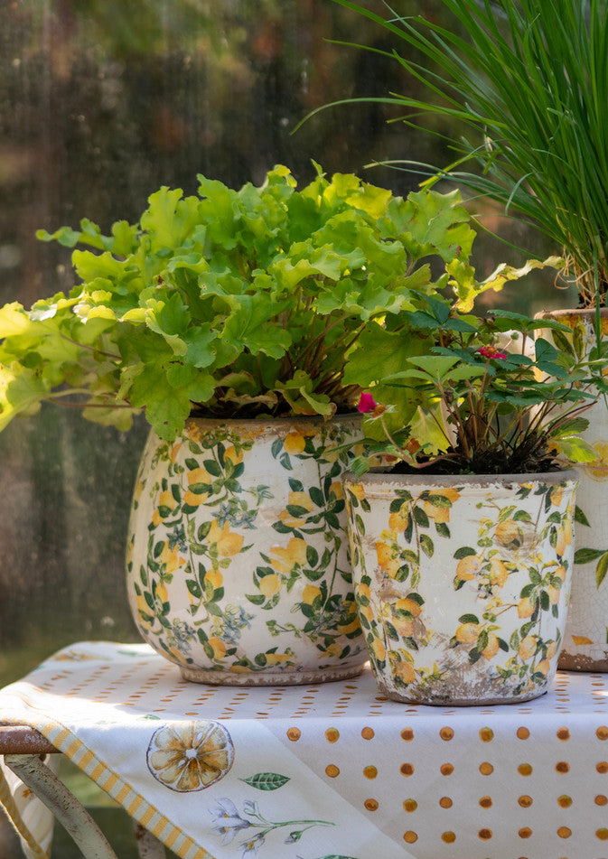 Farmhouse Lemon Ceramic Planter – detail view 2