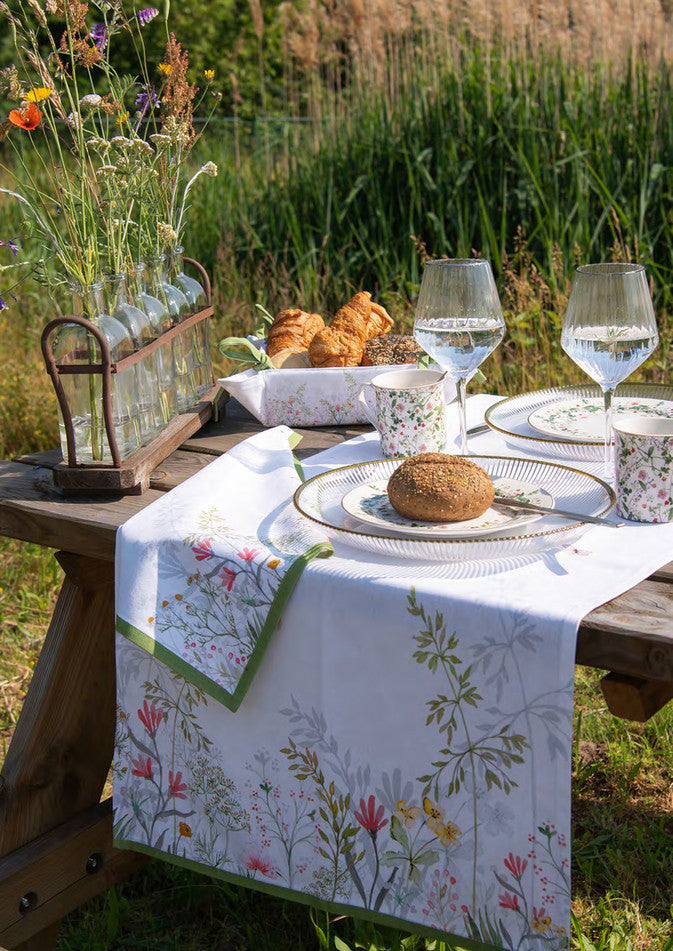 Botanical Floral Cotton Table Runner