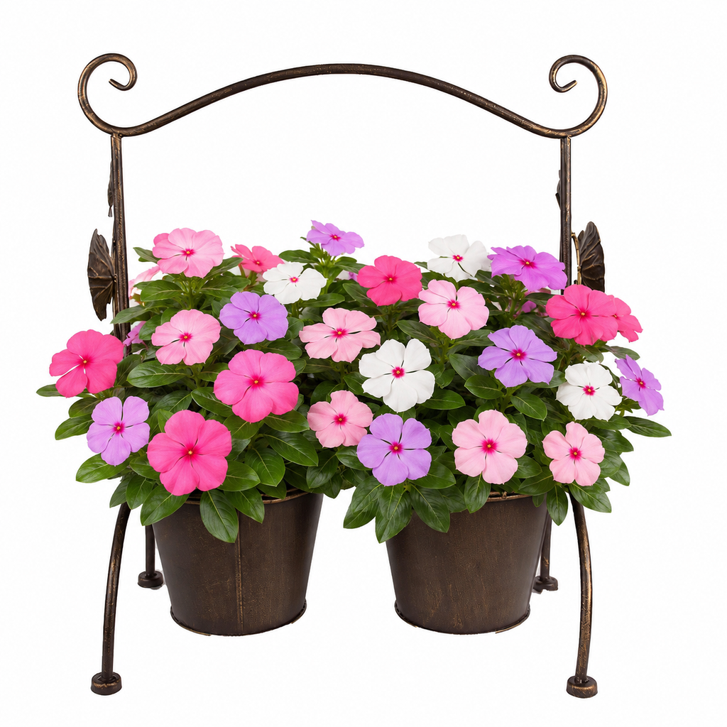 Vintage Botanical Iron Plant Stand