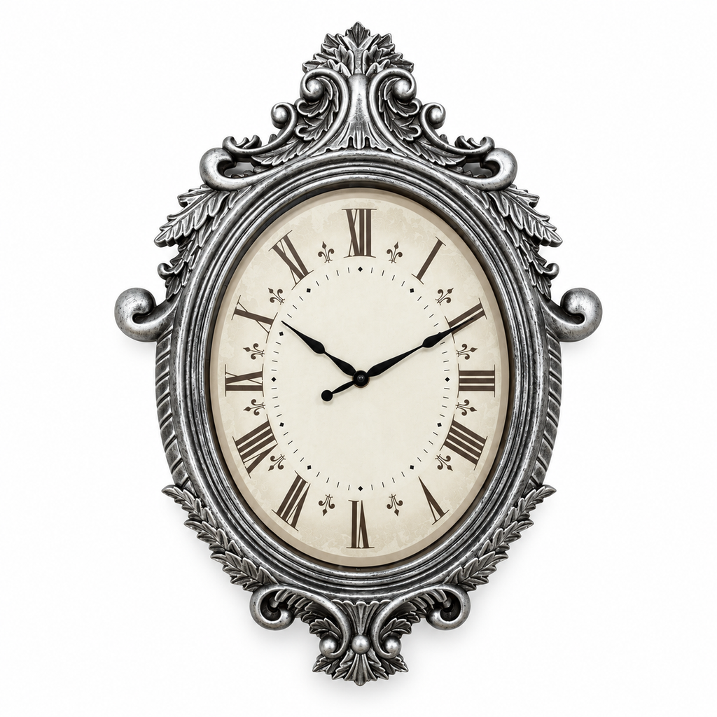 Brocante Silver Wall Clock