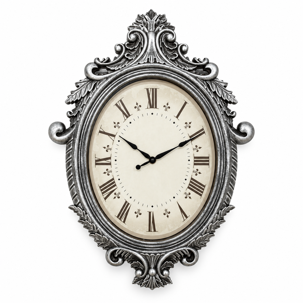 Brocante Silver Wall Clock