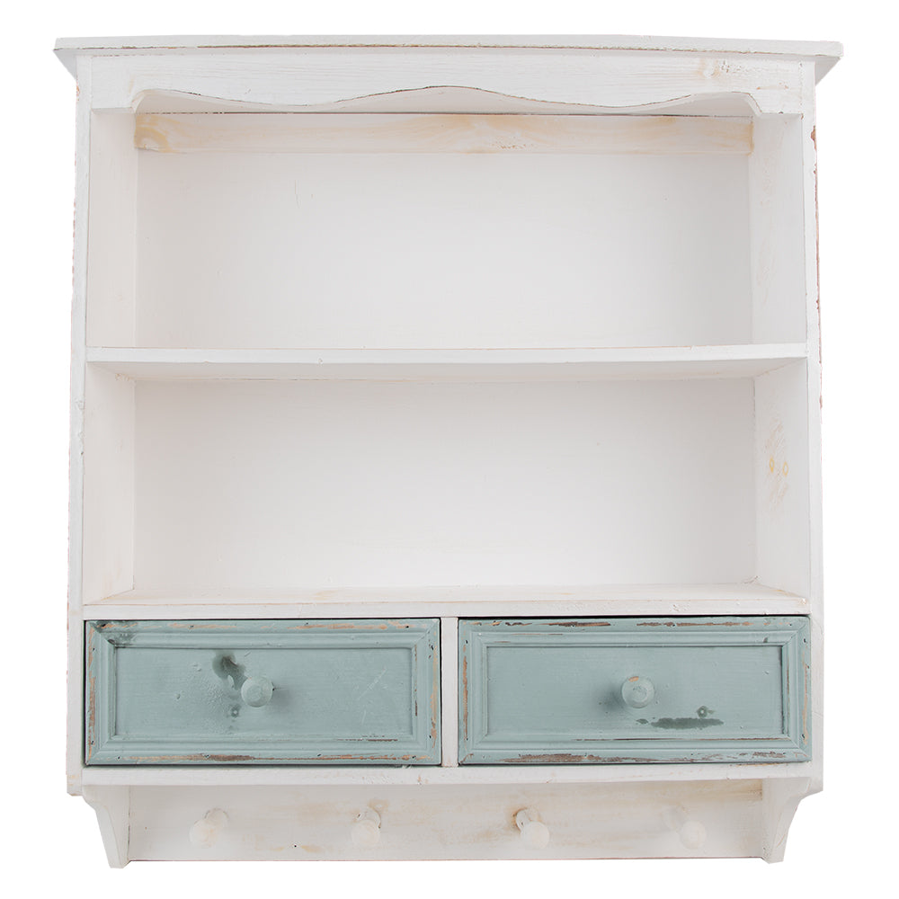 Farmhouse White Wooden Wall Shelf