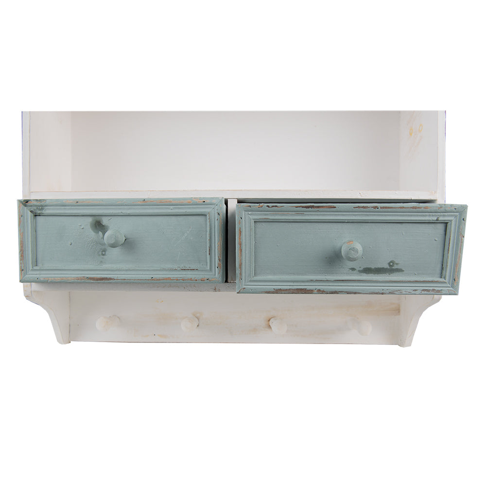 Farmhouse White Wooden Wall Shelf