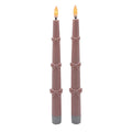 Vintage Rose Pink Bow LED Flameless Candles – Set of 2