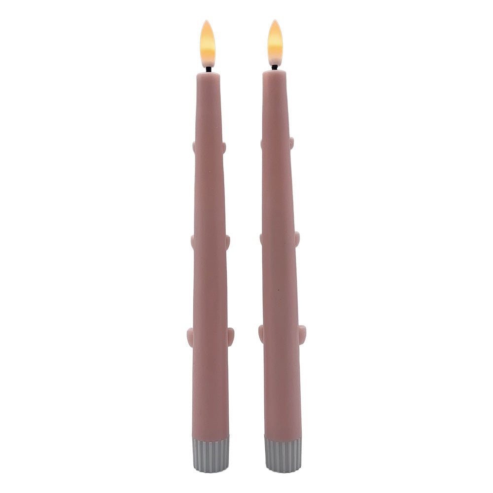 Vintage Rose Pink Bow LED Flameless Candles – alternative view