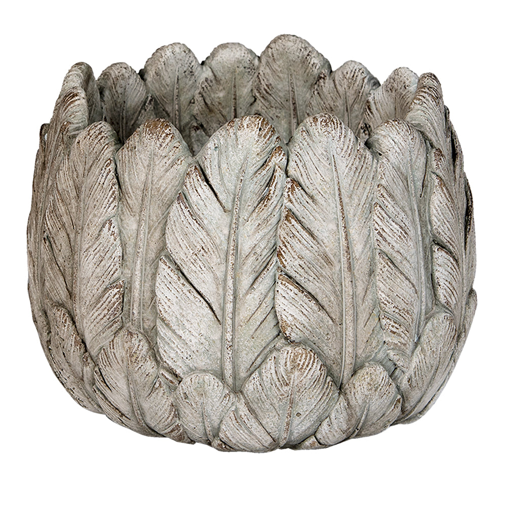 Feather Grey Stone Planter