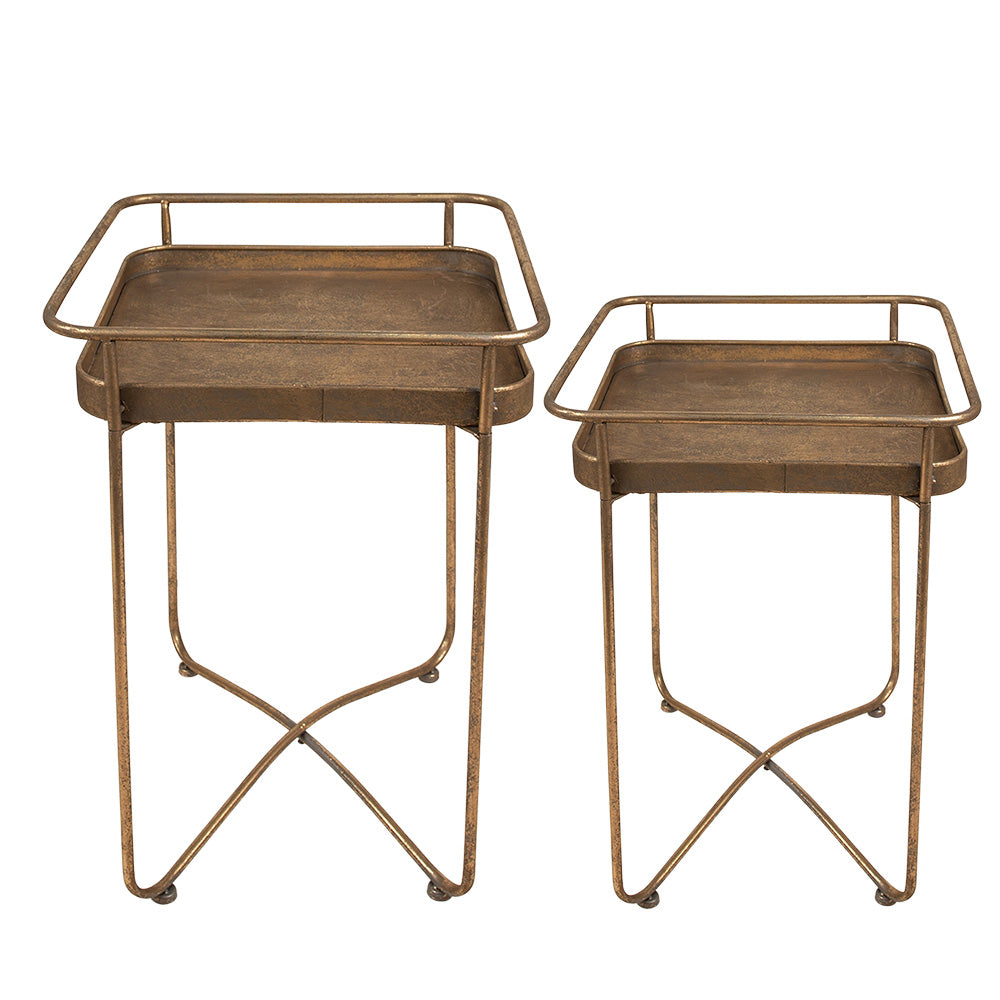 Vintage Farmhouse Side Tables – Set of 2
