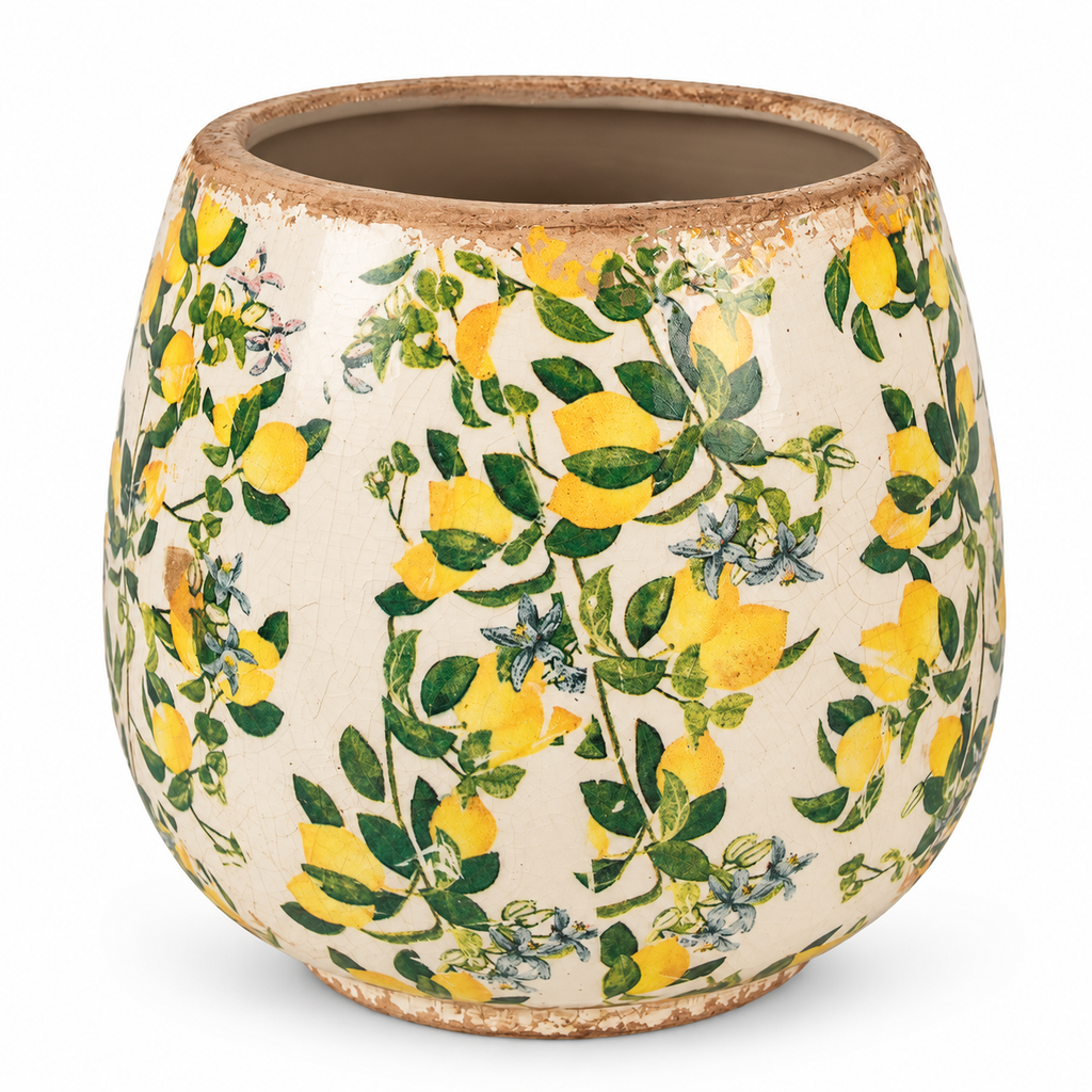 Farmhouse Lemon Ceramic Planter