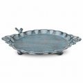 Vintage Blue Iron Bird Bath Tray