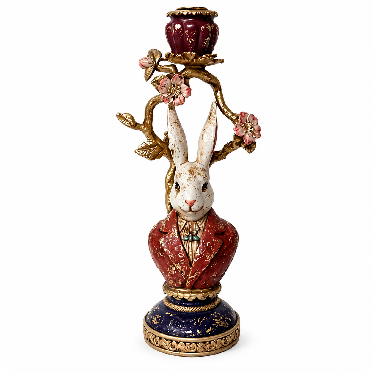 Classic Golden Rabbit Candle Holder