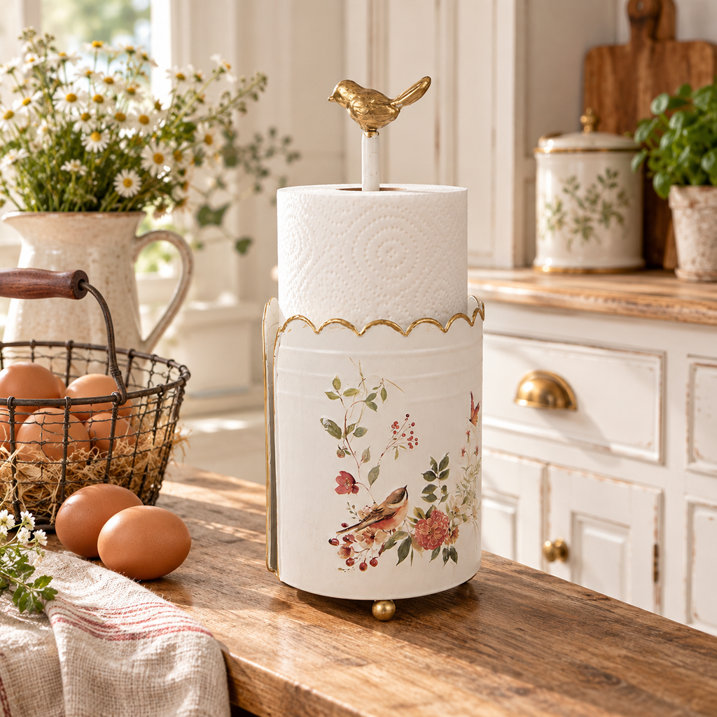 Botanical Bird Kitchen Roll Holder