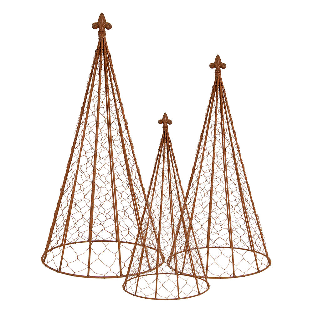 Set of 3 Château garden cloches in aged brown – detail view 3
