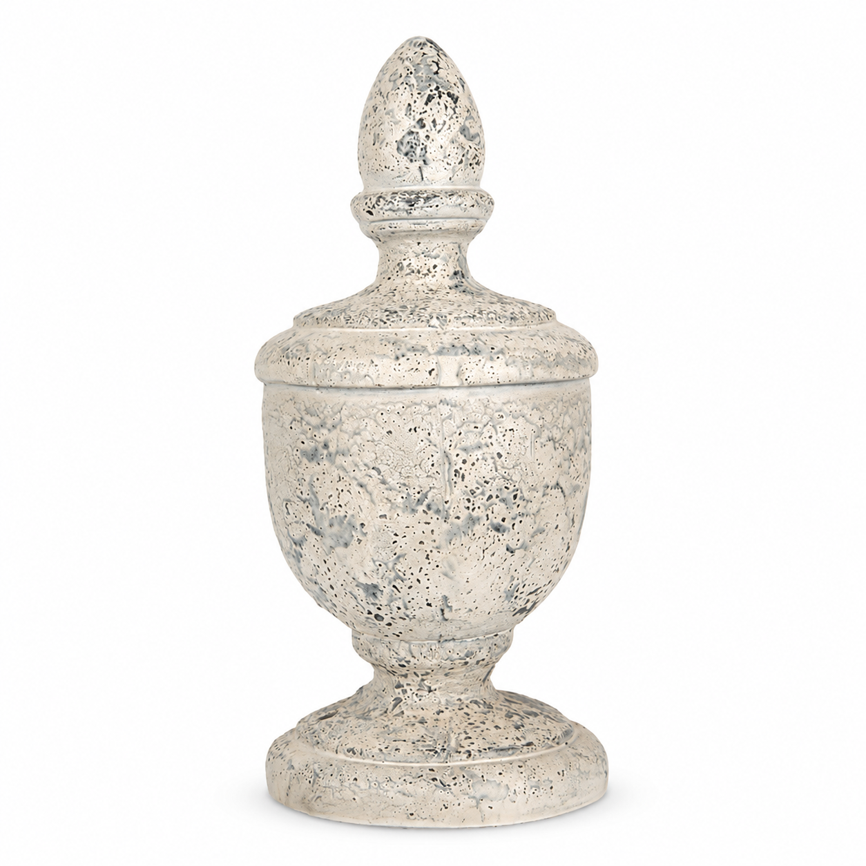 French Country Distressed Ceramic Finial Jar