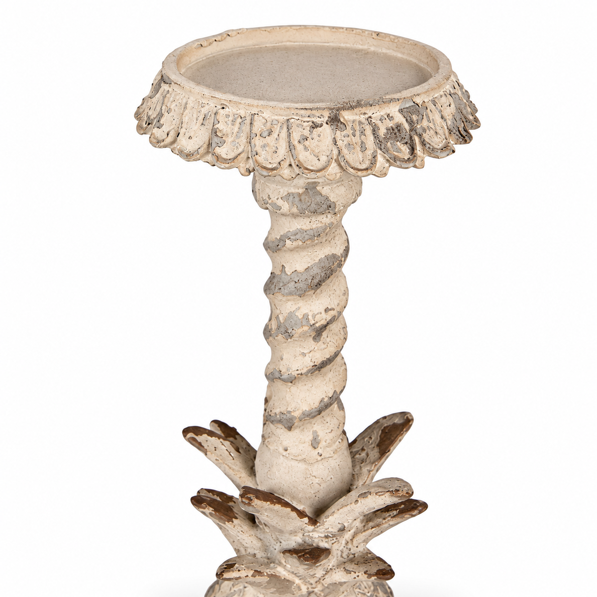 Classic Heritage Stone-Effect Column Candle Holder – detail view 2