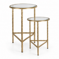Classic Gold Twisted Iron & Glass Side Tables – Set of 2