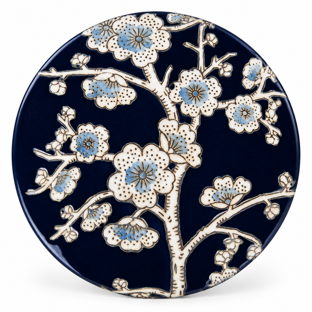 Blue Floral Ceramic Jewellery Box – alternative view