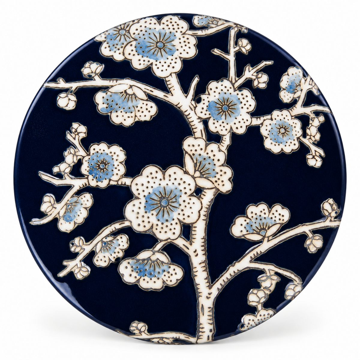Blue Floral Ceramic Jewellery Box – alternative view