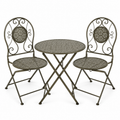 French Country Green Metal Bistro Set – Set of 3
