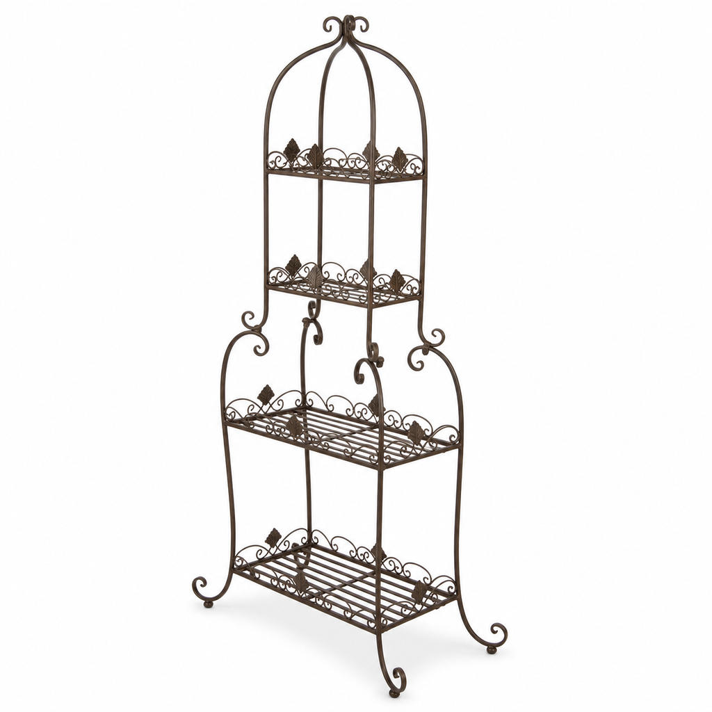 Château Antique Brown Metal Plant Stand – alternative view