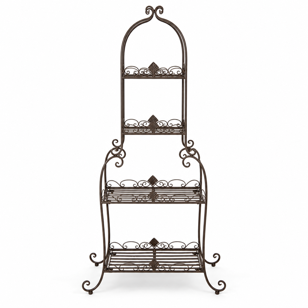 Château Antique Brown Metal Plant Stand