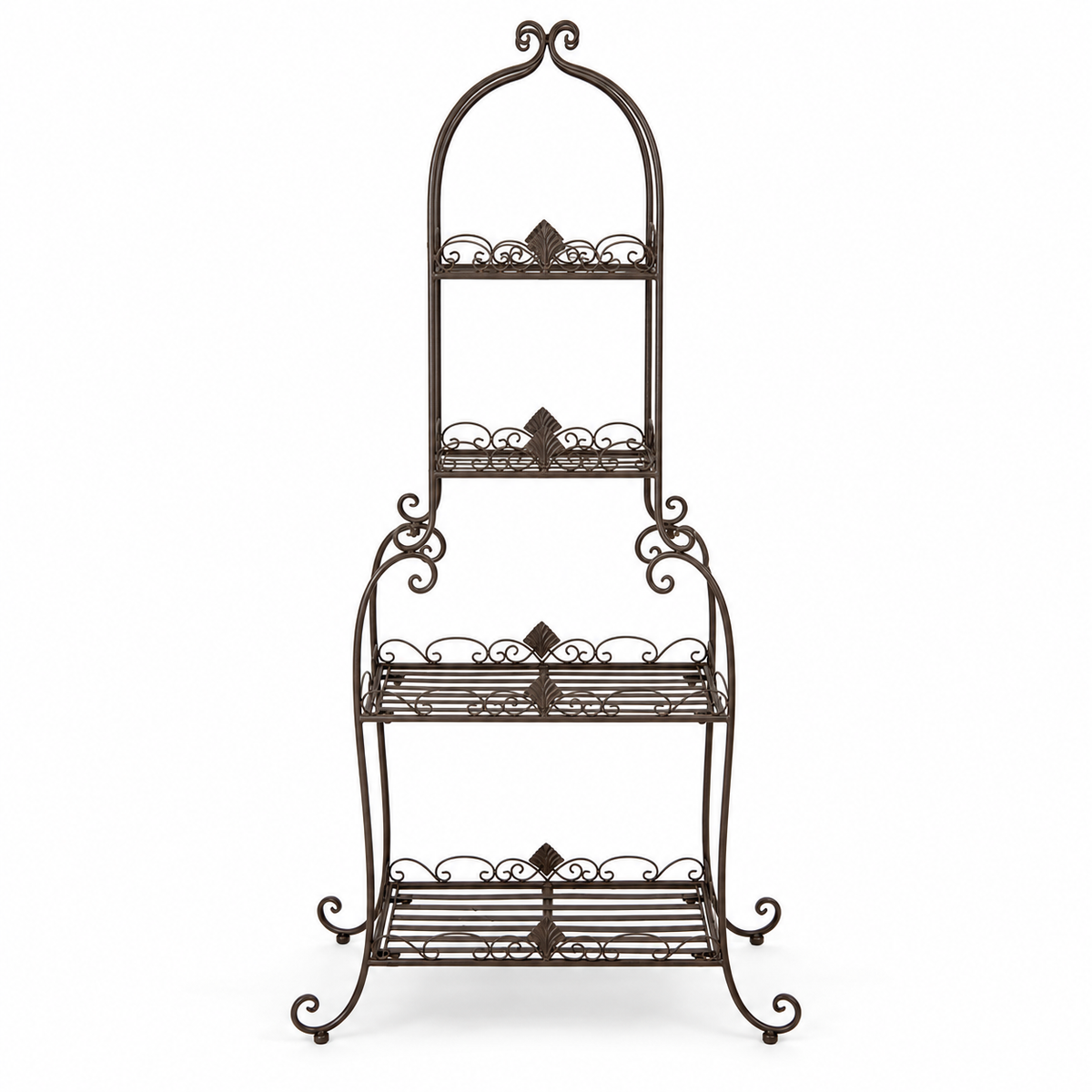 Château Antique Brown Metal Plant Stand