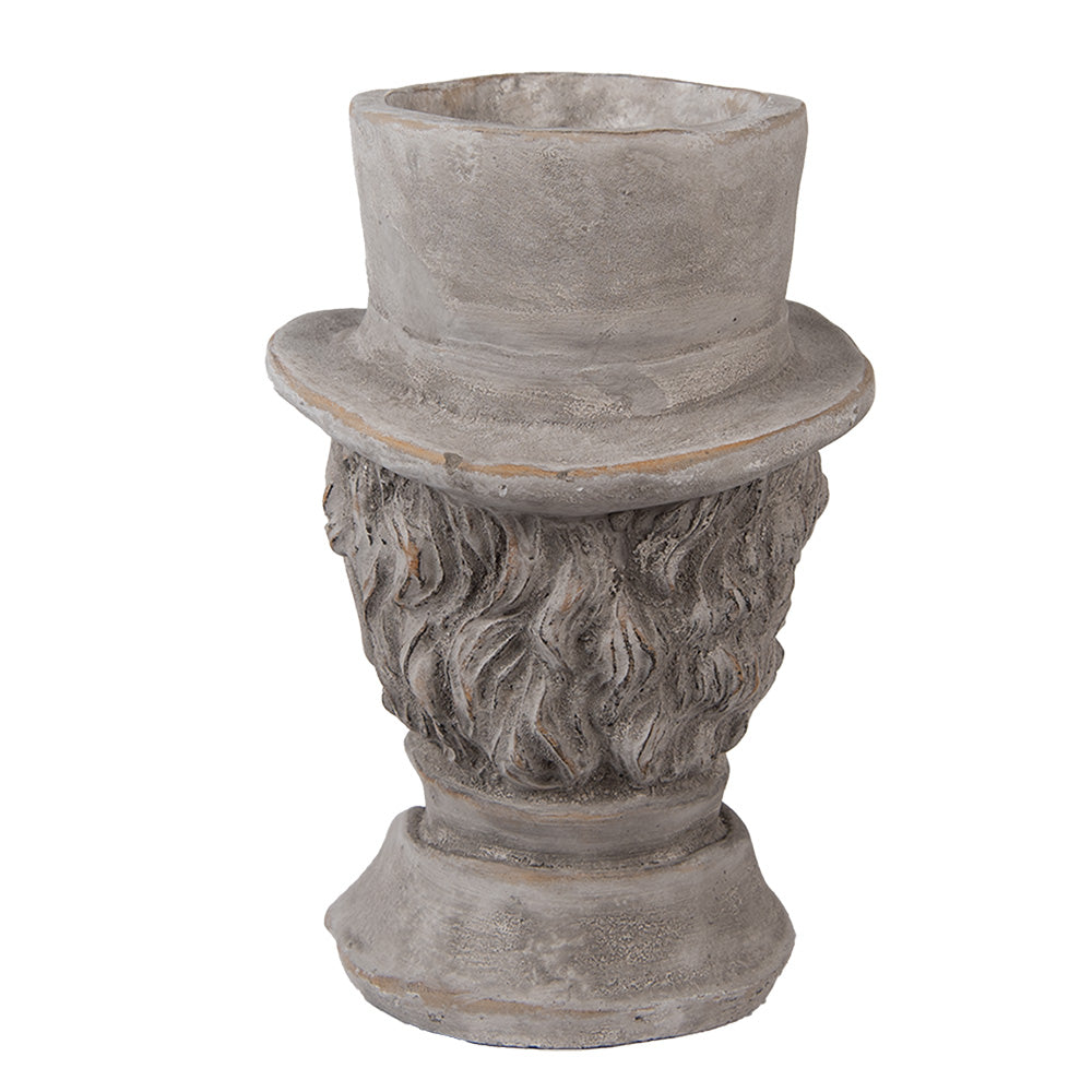 Gentleman bust grey stone planter – alternative view