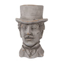 Gentleman bust grey stone planter