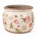French Botanical Rose Ceramic Planter