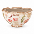 French Botanical Scalloped Floral Ceramic Planter