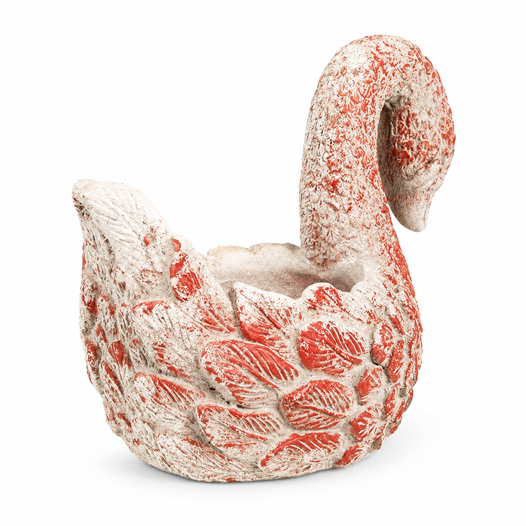 Grey Stone Swan Planter/Flower Pot – alternative view