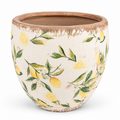 Rustic Lemon Grove Ceramic Planter
