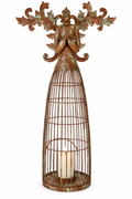 Antique Patina Angel Candle Holder