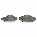 Set of 2 Grey Iron Shell Decorative Bowls