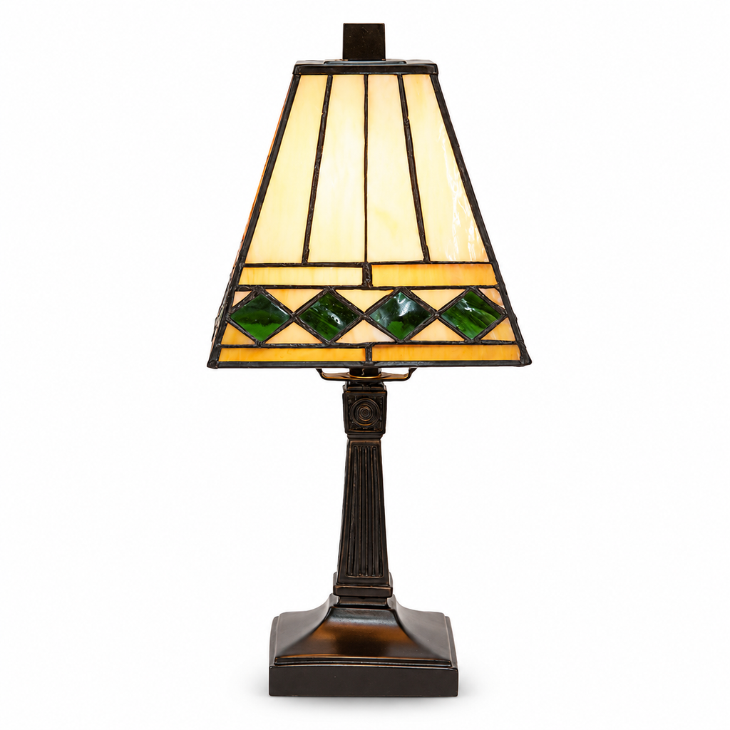 Vintage Tiffany-Style Stained Glass Table Lamp