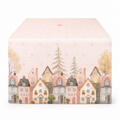 Beige Cotton Village Print Table Runner