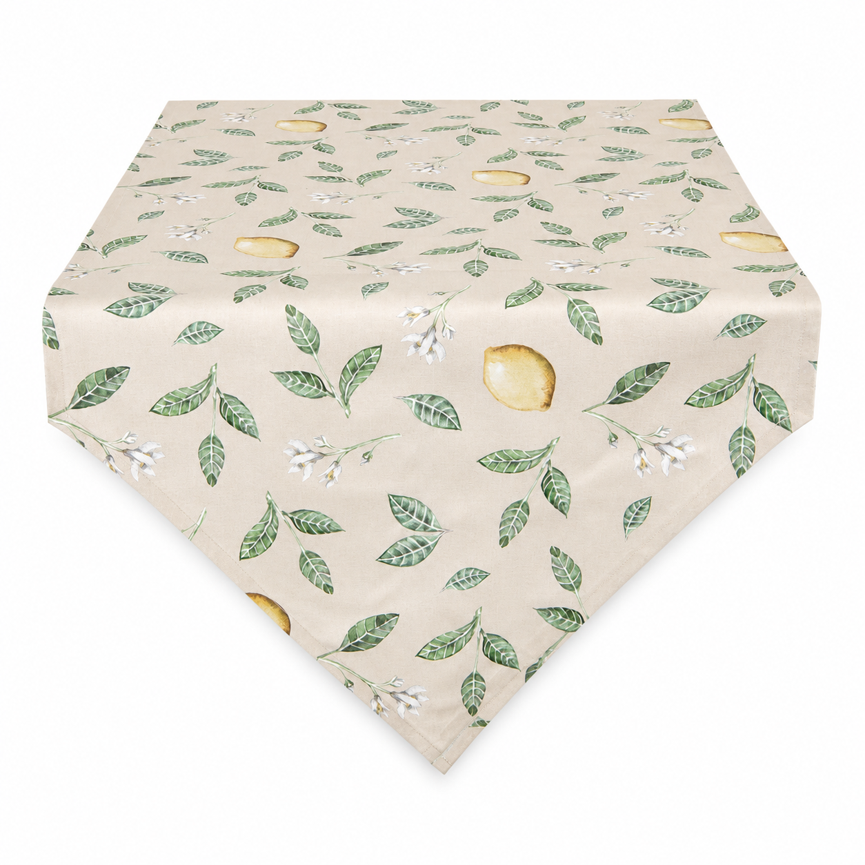 Beige Cotton Lemon Table Runner