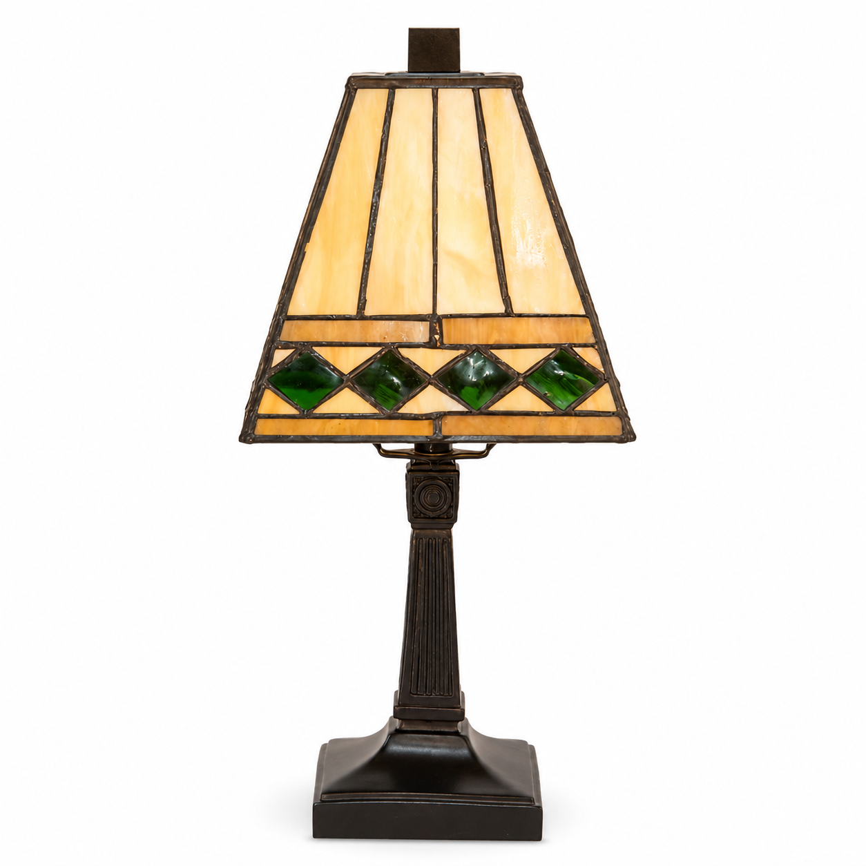 Vintage Tiffany-Style Stained Glass Table Lamp