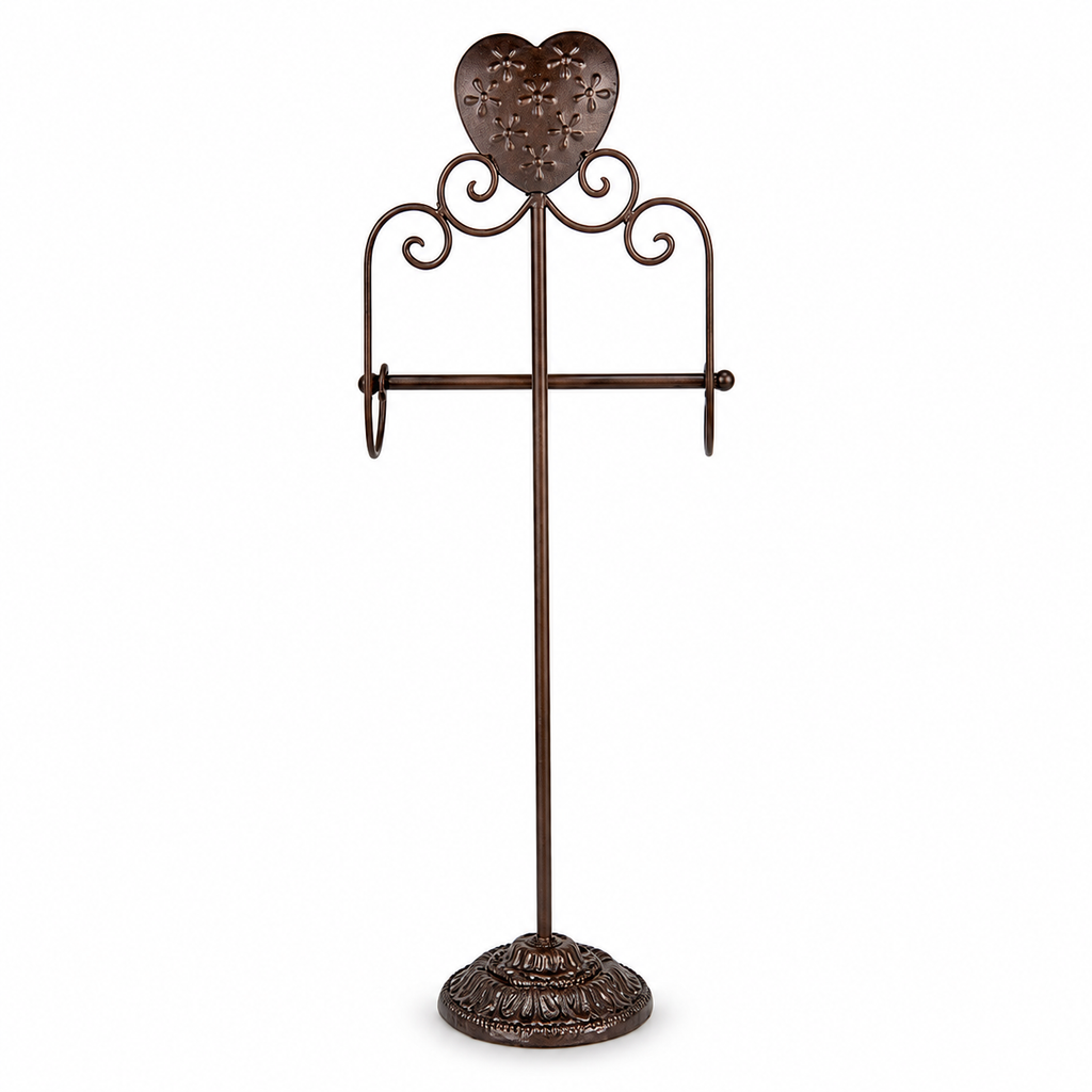 Iron Heart Toilet Paper Holder Stand