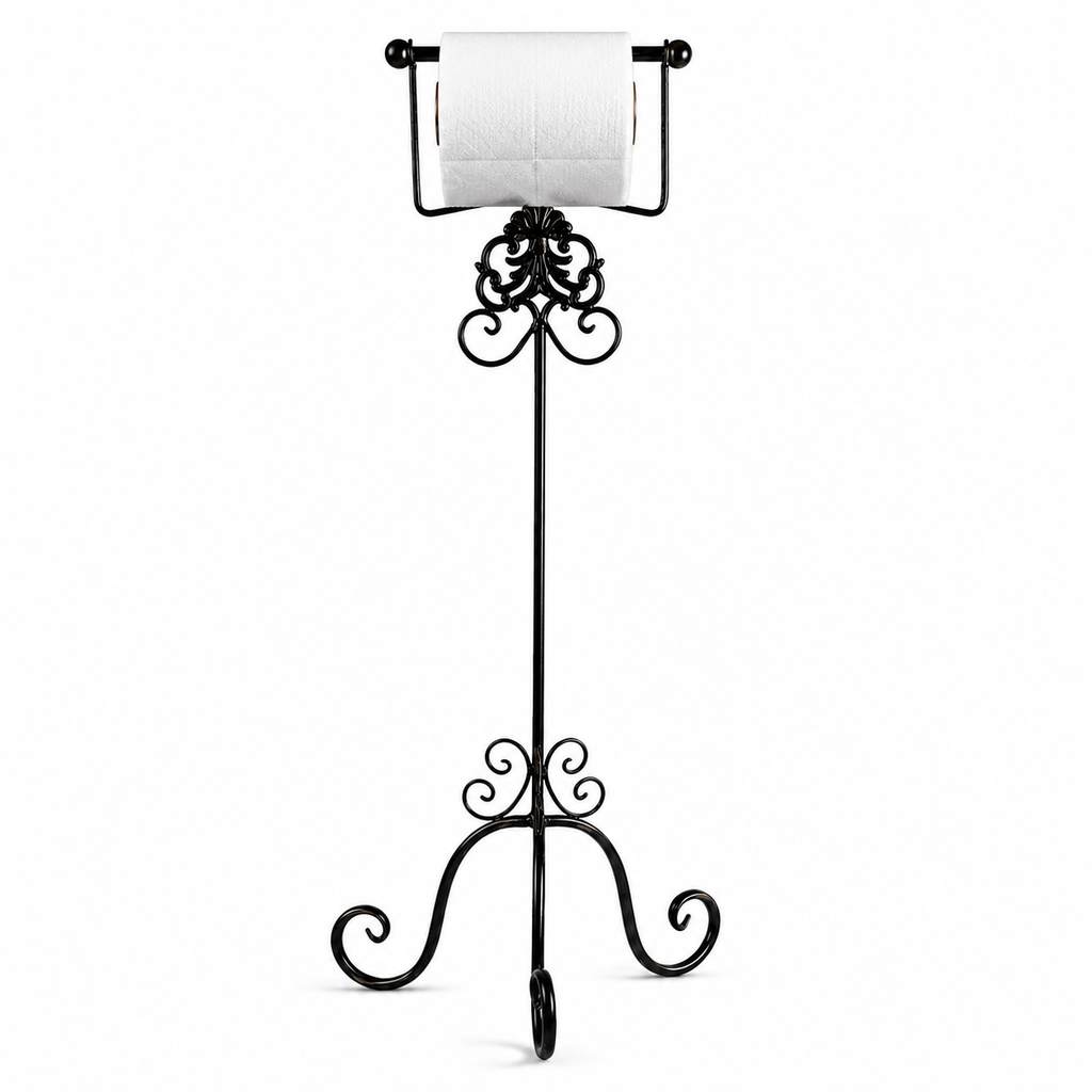 Vintage-Style Standing Toilet Paper Holder – Iron – alternative view