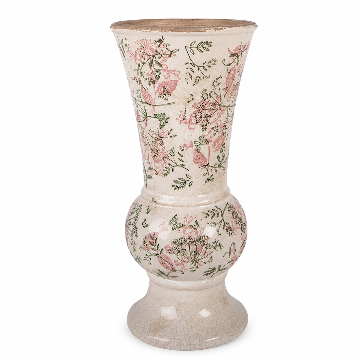 Botanical Floral Ceramic Vase